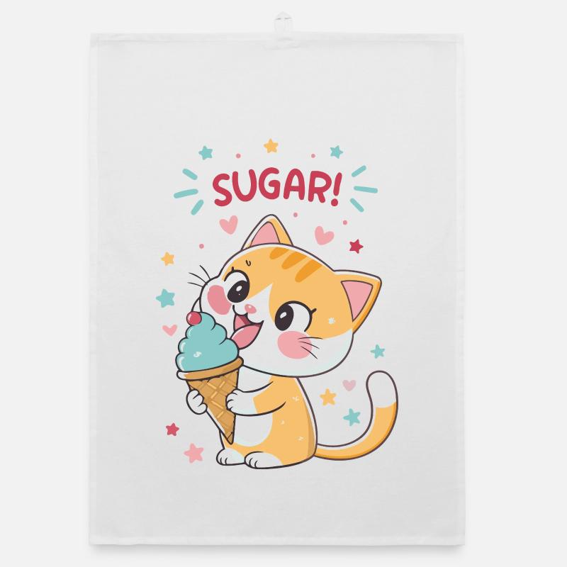 Festliche Gourmet-Katzen-Eiscreme Organic Geschirrtuch