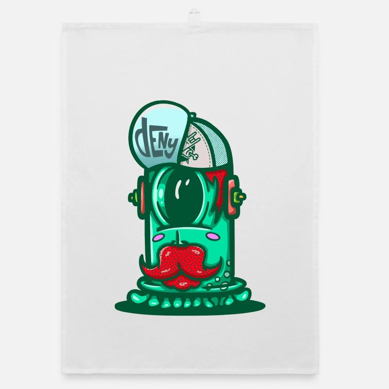 Casque Spatial Vert avec Moustache Torchon bio