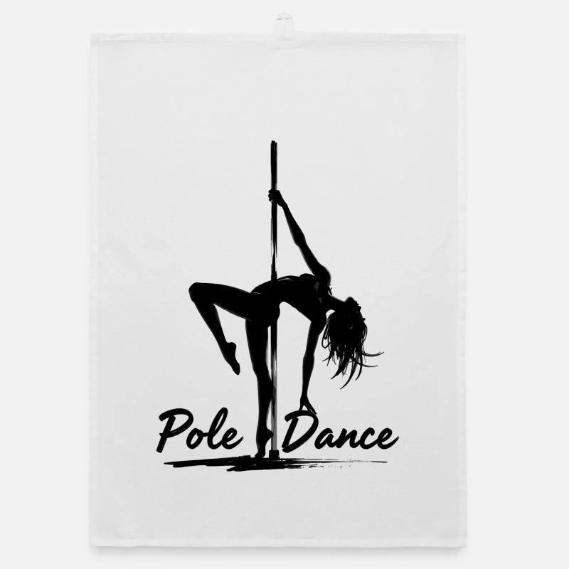 Pole Dance Poledancerin Silhouette Geschenk Organic Geschirrtuch