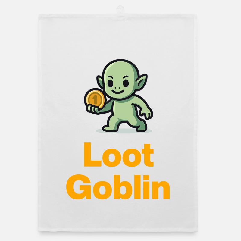 Loot Goblin in Grind Mode Organic dish towel