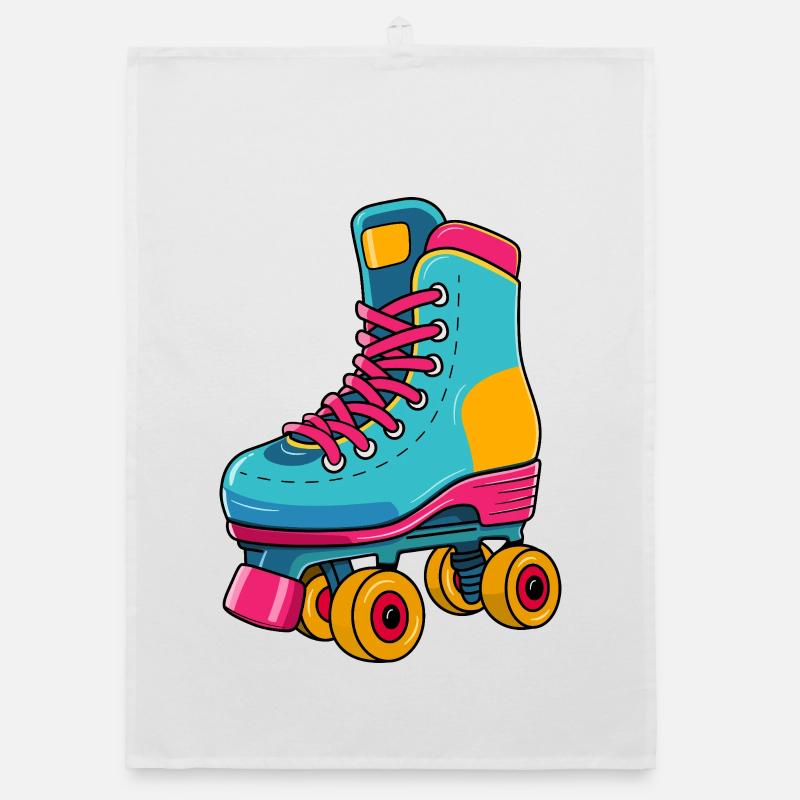 Roller Roller Retro – Coloré et emblématique Torchon bio