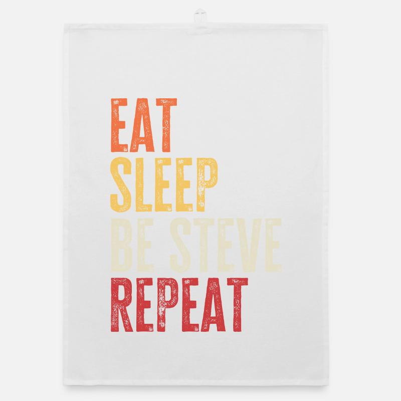 Eat Sleep Be Steve Repeat Retro Name Organic dish towel