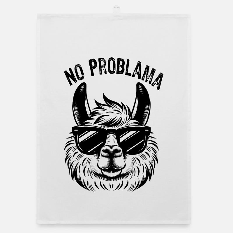 Graphique de lama avec lunettes de soleil Torchon bio