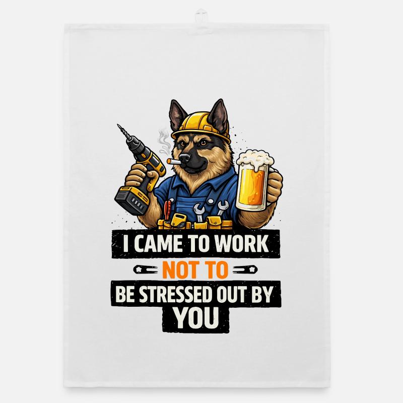 Hardworking Hound: I Came to Work Organic dish towel