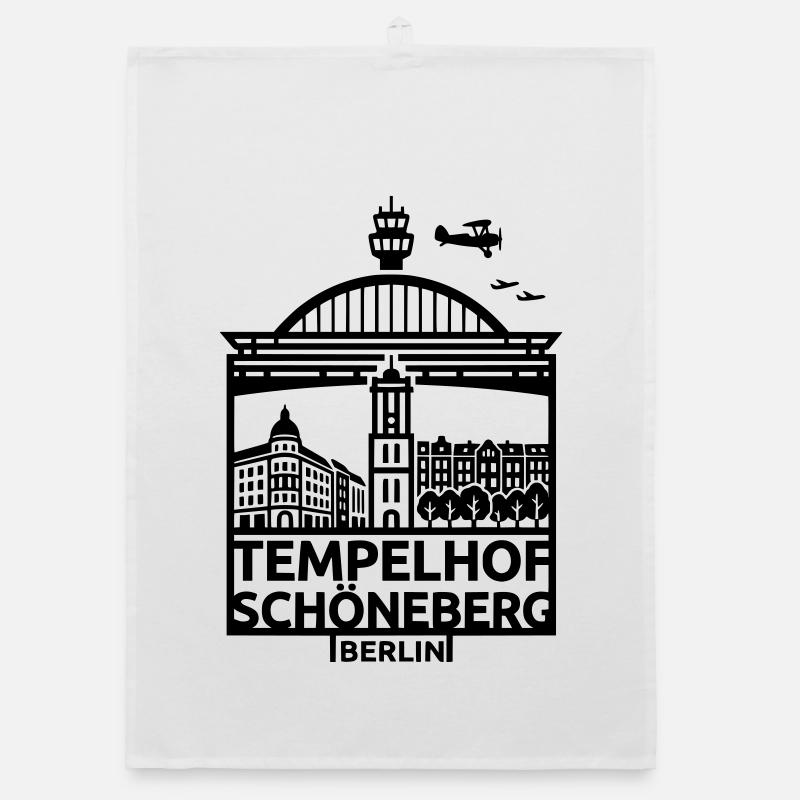 Berlin Tempelhof Schöneberg Wahrzeichen Silhouette Organic Geschirrtuch