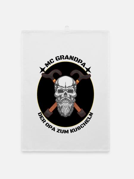 Lustiges Opa T-Shirt - MC Grandpa Der Opa zum Kusc - Organic Geschirrtuch - Weiß - Vorne