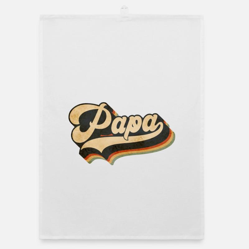 Papa Vintage Script Arc-en-ciel Torchon bio