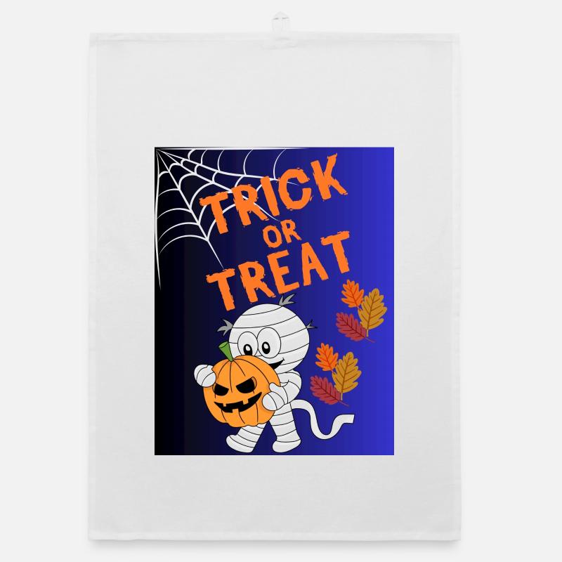 Trick oder Treat Mumie Kürbis Organic Geschirrtuch