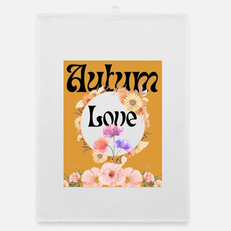 Aurum Love Blütenkreis - Organic Geschirrtuch - Weiß