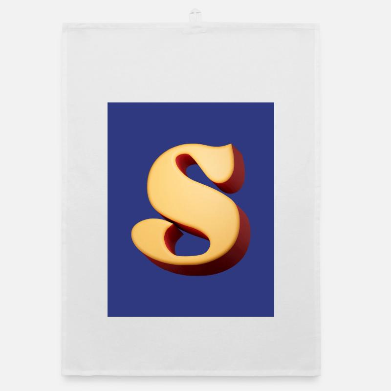 3D Hellbrauner Buchstabe S Look Organic Geschirrtuch