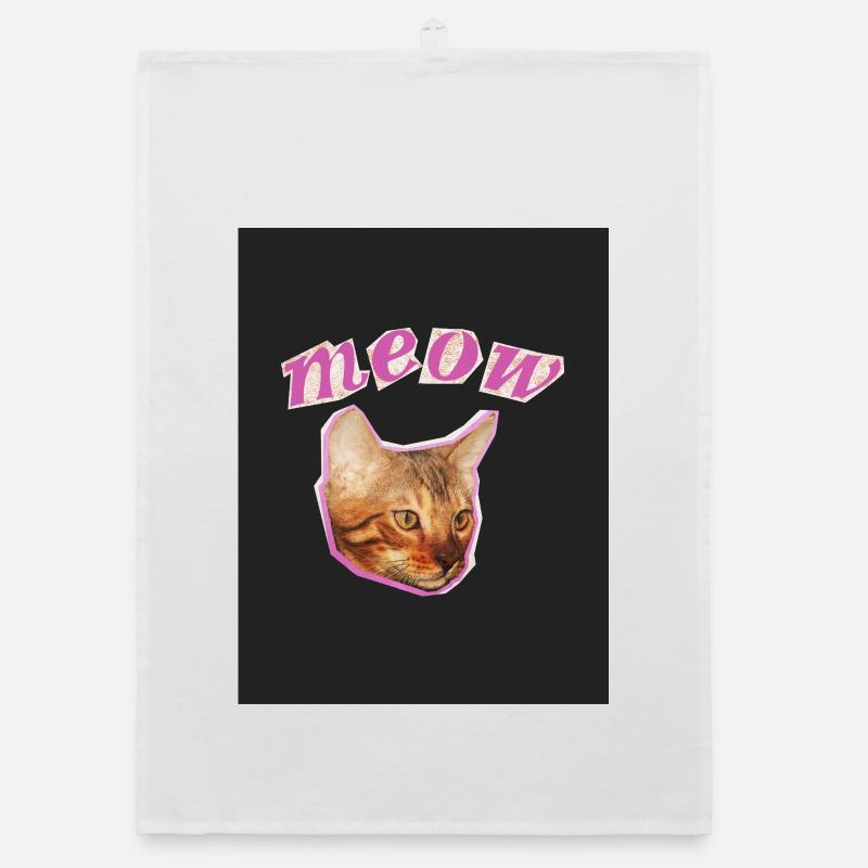 Funny Cat Print  Organic Geschirrtuch