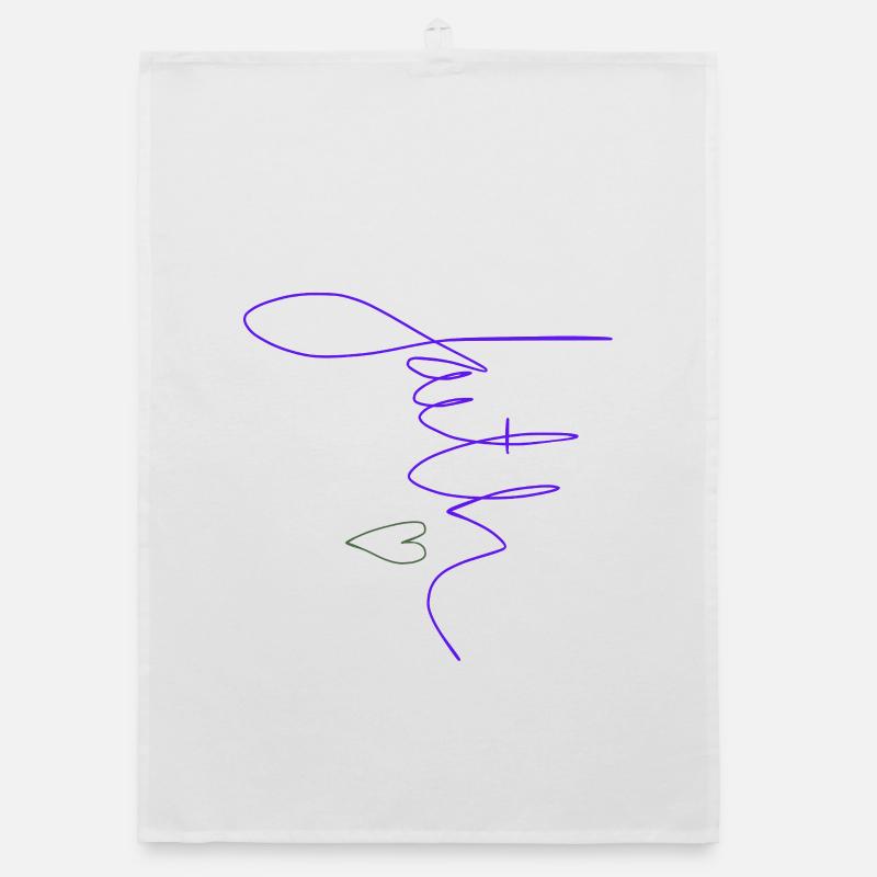« Foi » manuscrite avec cœur – inspirant - Torchon bio - blanc