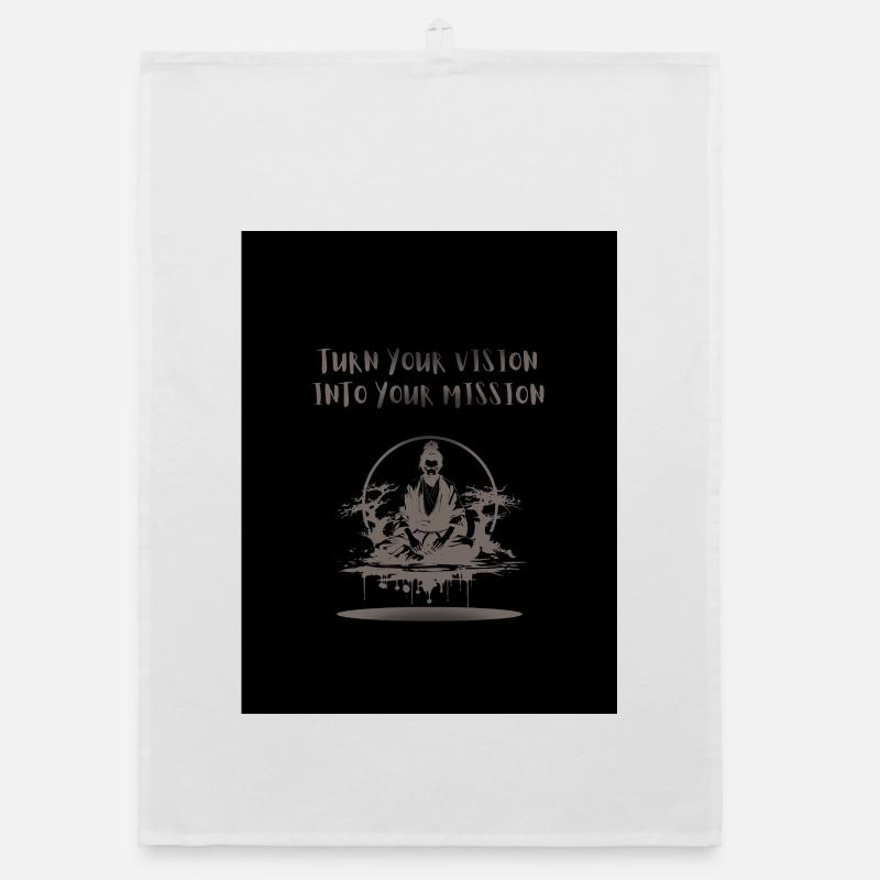 Black_and_Grey_Illustrative_Ninja_T-shirt - Torchon bio - blanc