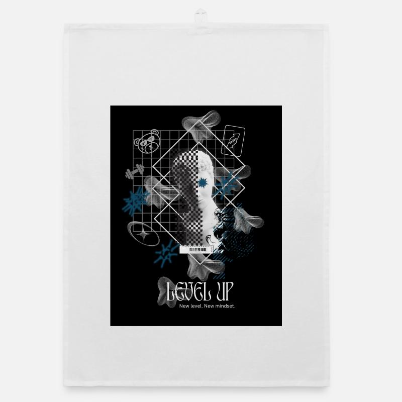 Black_Noir_SurrealismeT-shirtGrowthMindsetErfolgErfolg. Organic Geschirrtuch