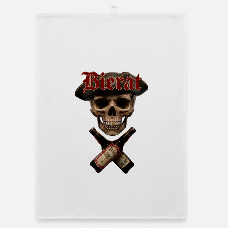Skull Beer Bottles Organic dish towel