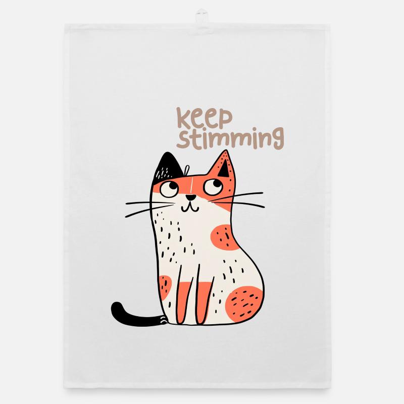 Keep Stimming Cute Cat Organic dish towel