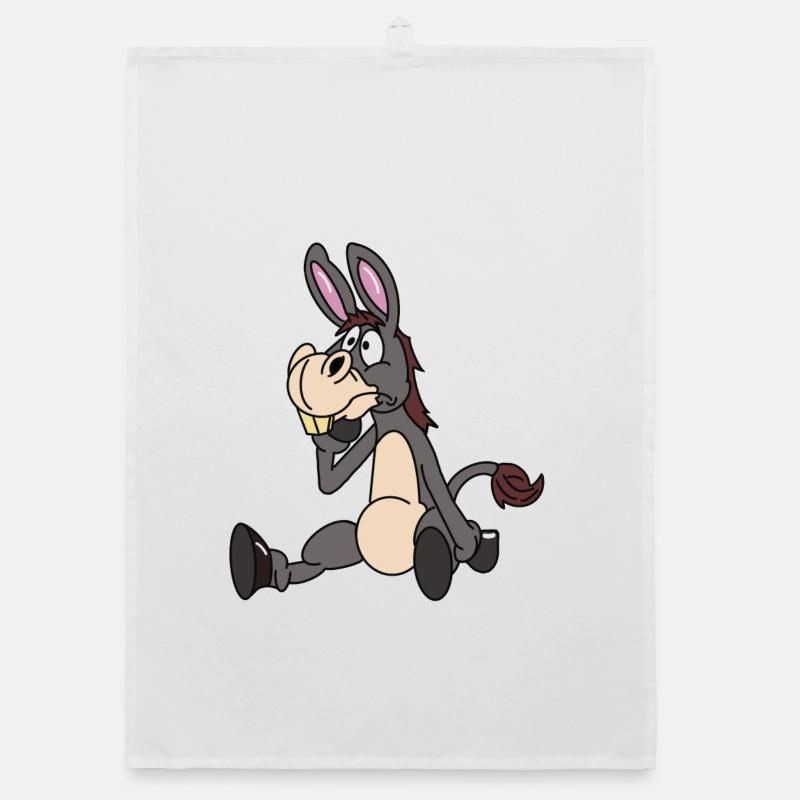 Sitzender Esel Organic Geschirrtuch