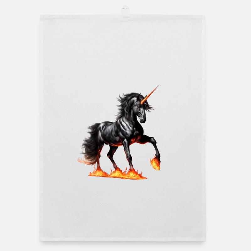 Das mächtige schwarze Einhorn Organic Geschirrtuch