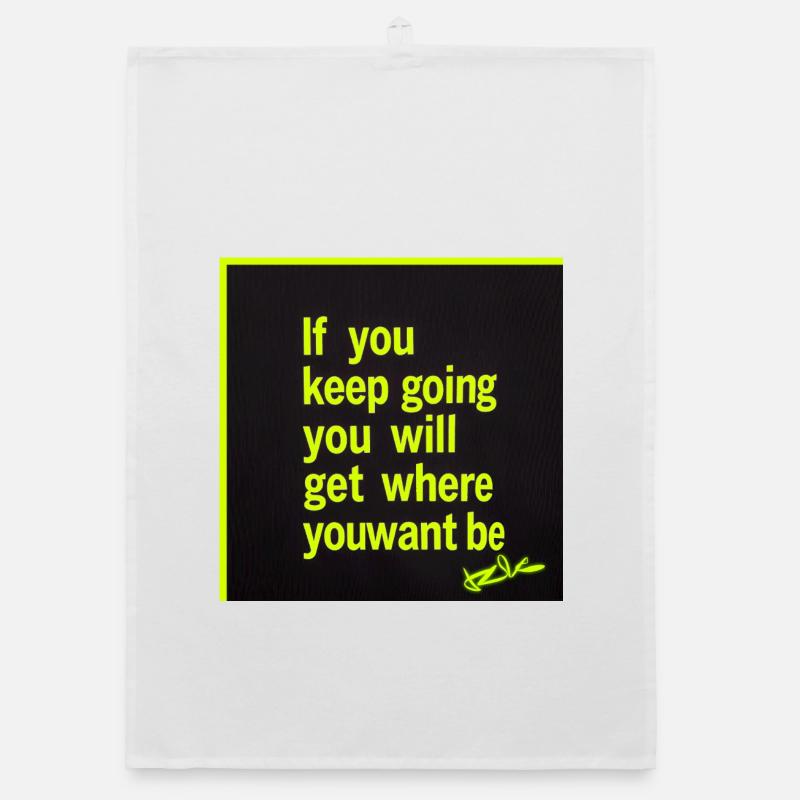Lasting motivation neon text Organic dish towel