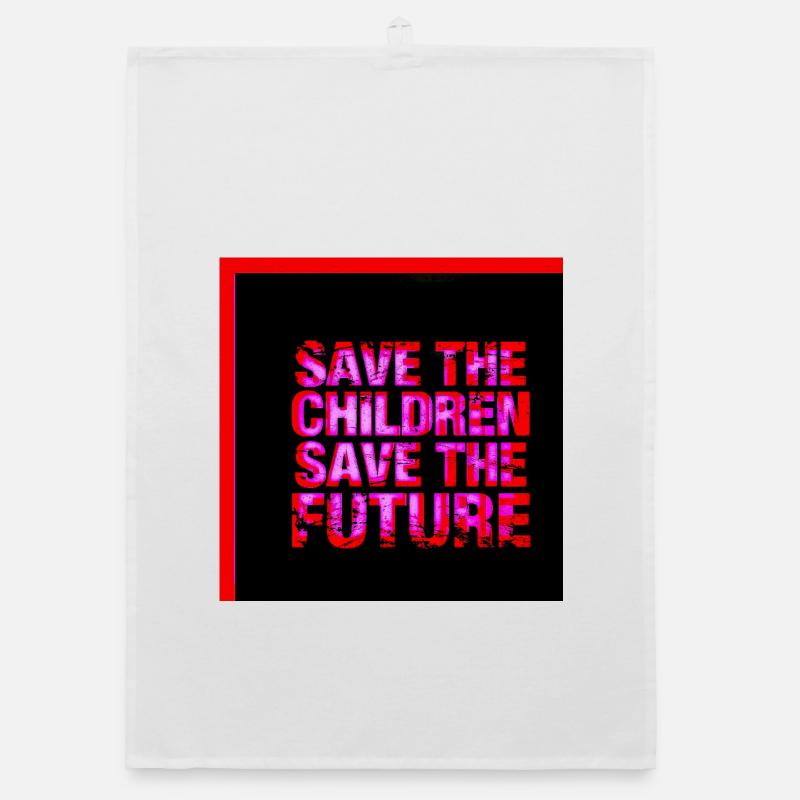 Neon Text Save the Future Organic dish towel