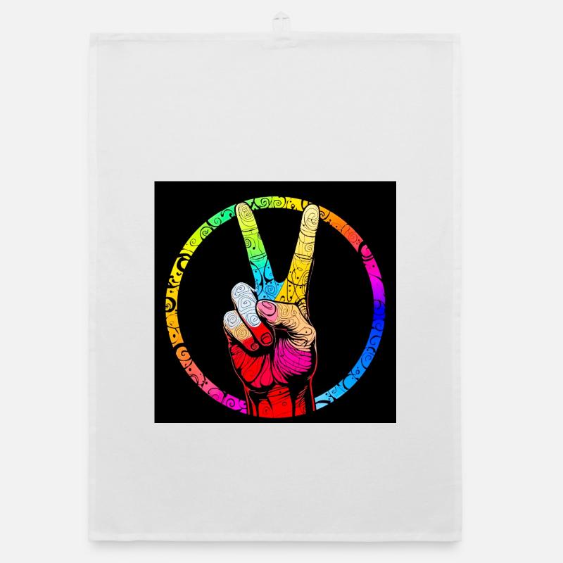 Tourbillon de main de paix coloré Torchon bio