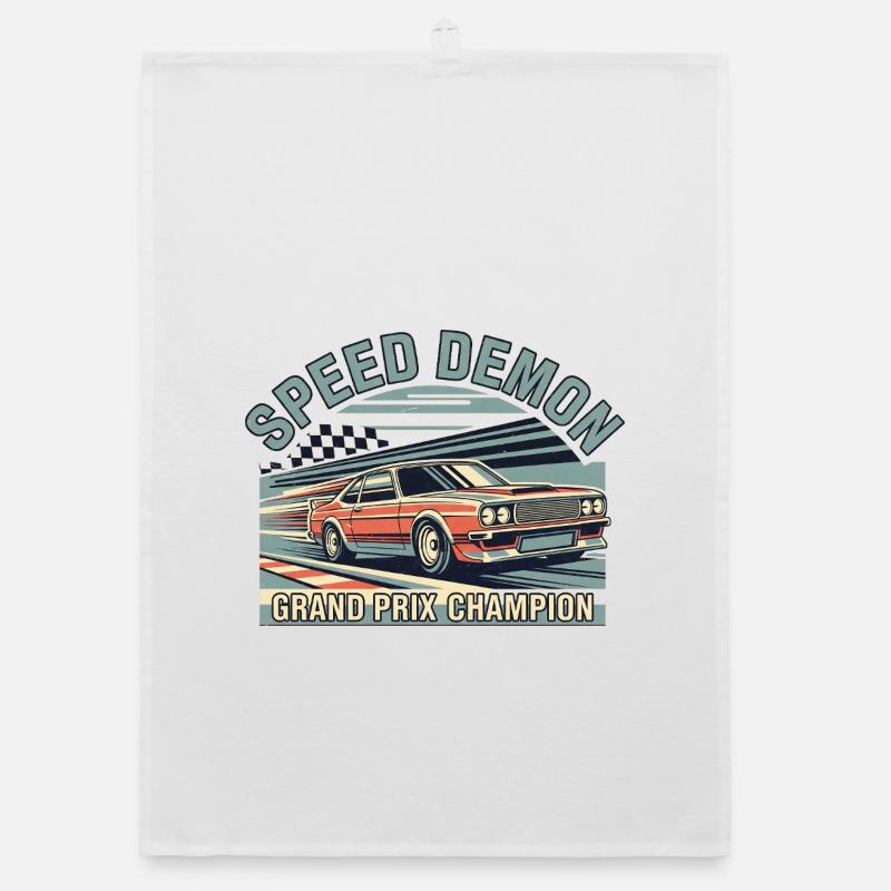 Voiture de course Speed Demón Design Torchon bio