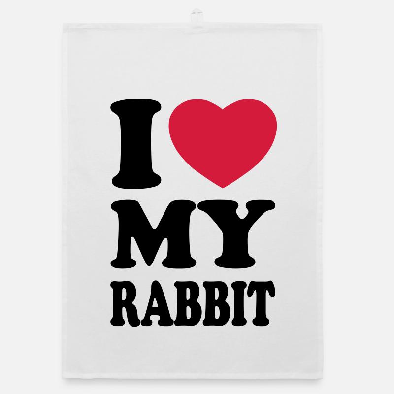 I love my rabbit Organic dish towel
