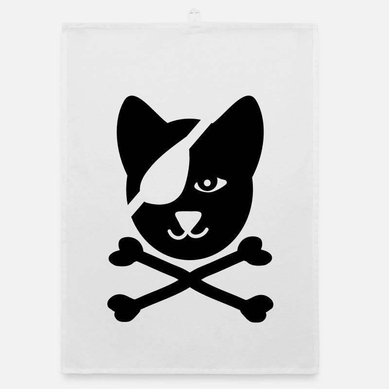 katze pirat seefahrt Organic Geschirrtuch