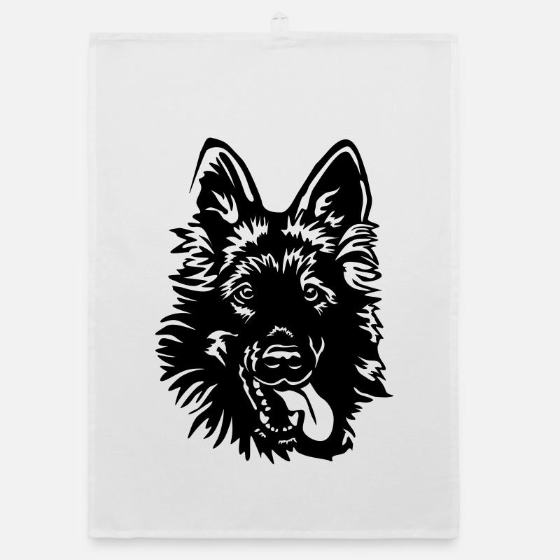 German Shepherd Head Organic dish towel