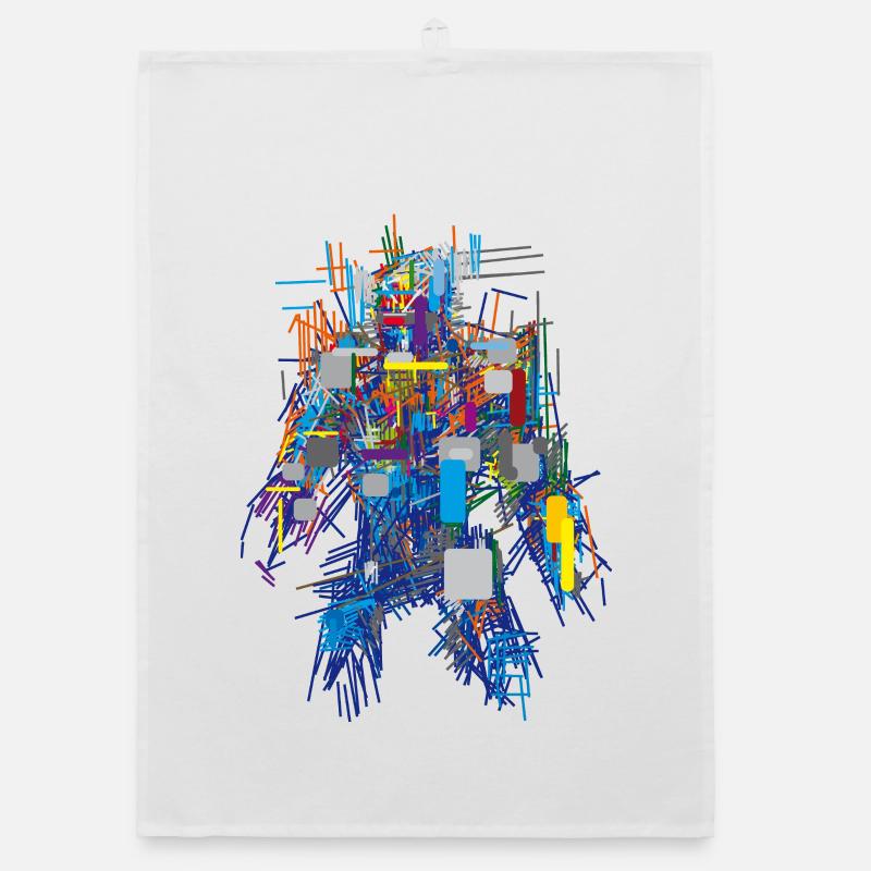 Cyber Android Abstract Organic dish towel