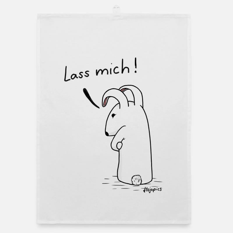 Grummelhase "Lass mich" - Organic Geschirrtuch - Weiß