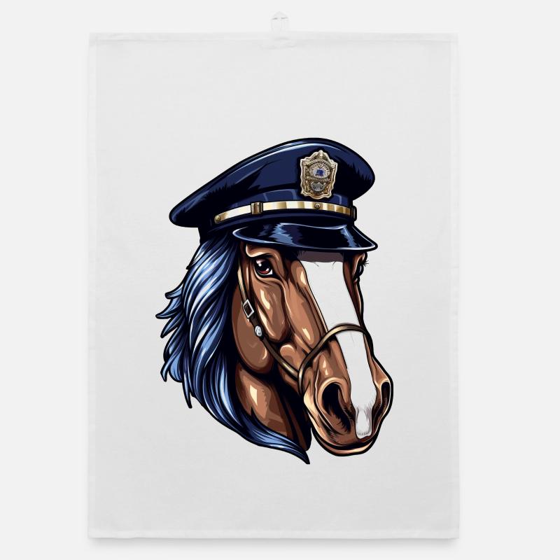 Horses Policeman Organic dish towel