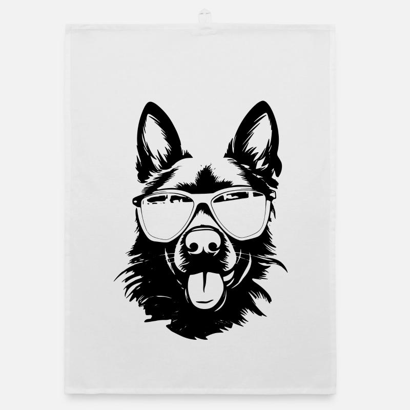 Cool German Shepherd Organic dish towel