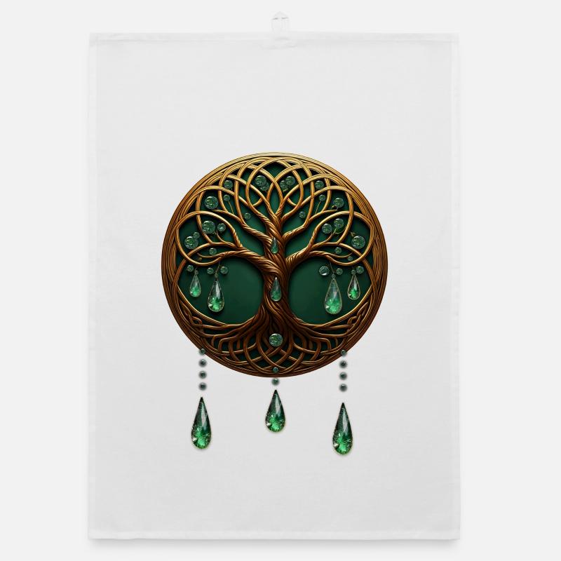 Arbre de vie stylisé Torchon bio