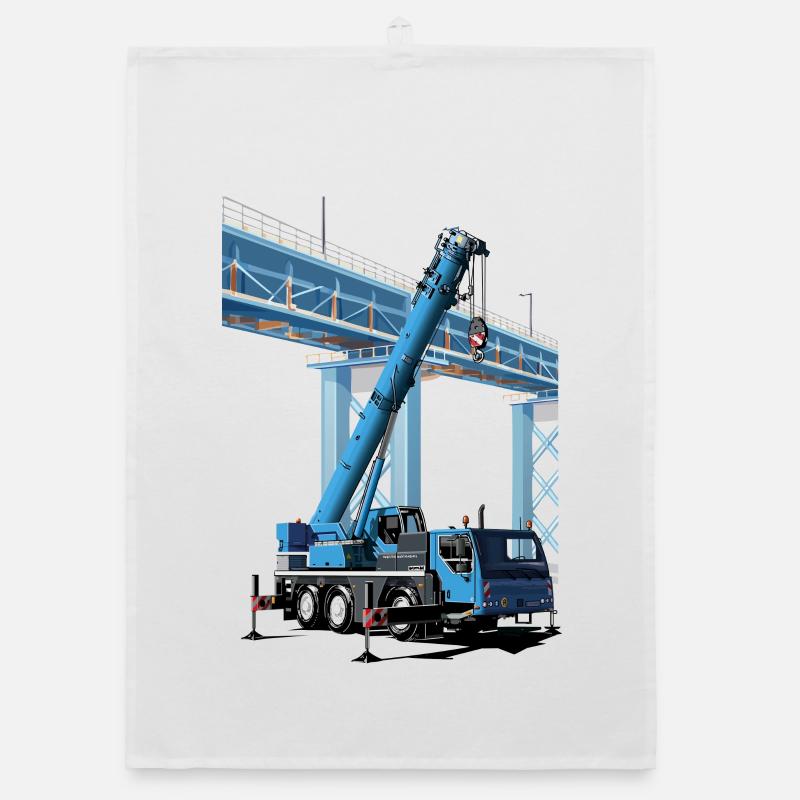 Mobile crane assembles bridge sections Organic dish towel