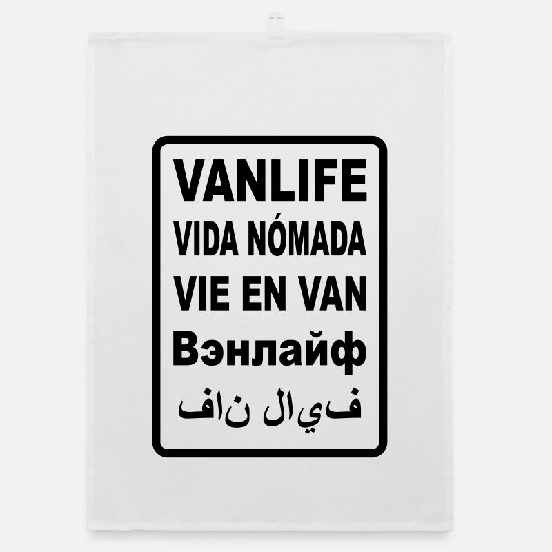 Vanlife International - Organic Geschirrtuch - Weiß
