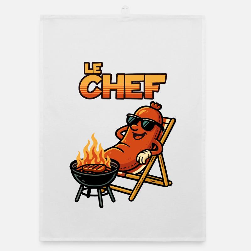 Le Chef : Maître du grill dans le style rétro Torchon bio