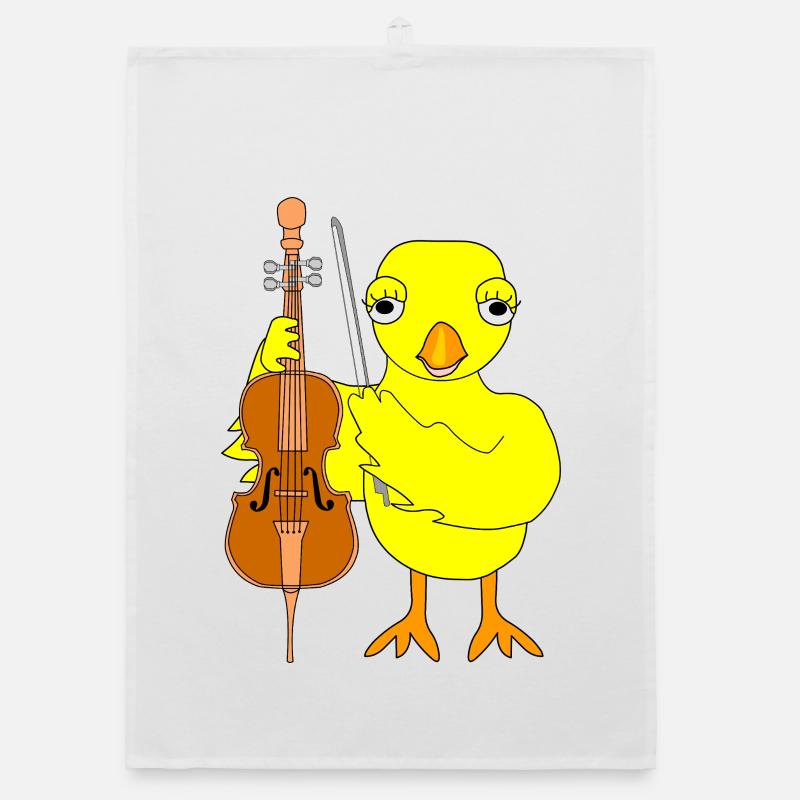 Cello Küken - Organic Geschirrtuch - Weiß