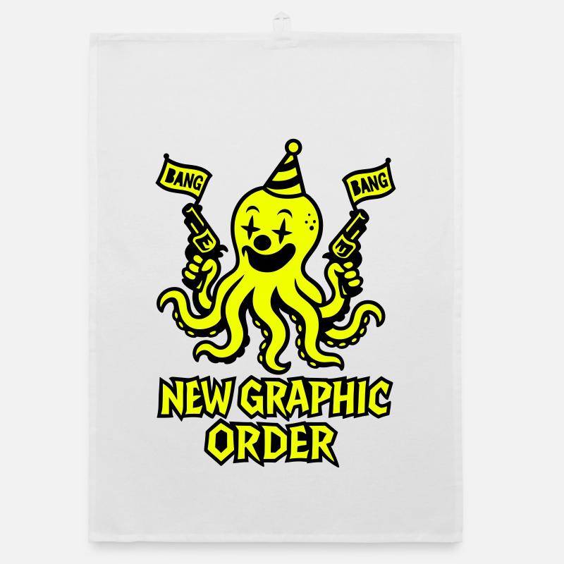 Nouvel ordre graphique Octopus Torchon bio