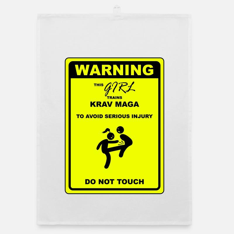Warning! This girl does Krav Maga Organic dish towel