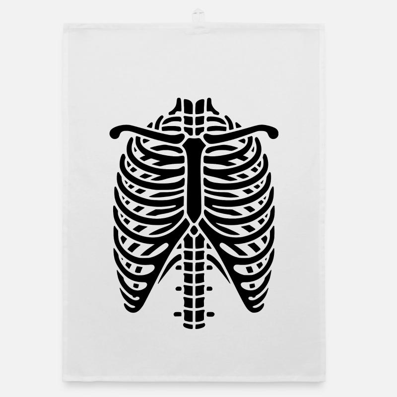 Ribs Rib Cage Skeleton Halloween Bone Tattoo Organic dish towel