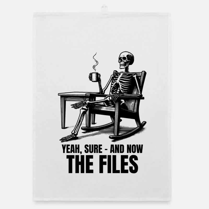 Waiting Skeleton Meme Project Manager Office Organic dish towel