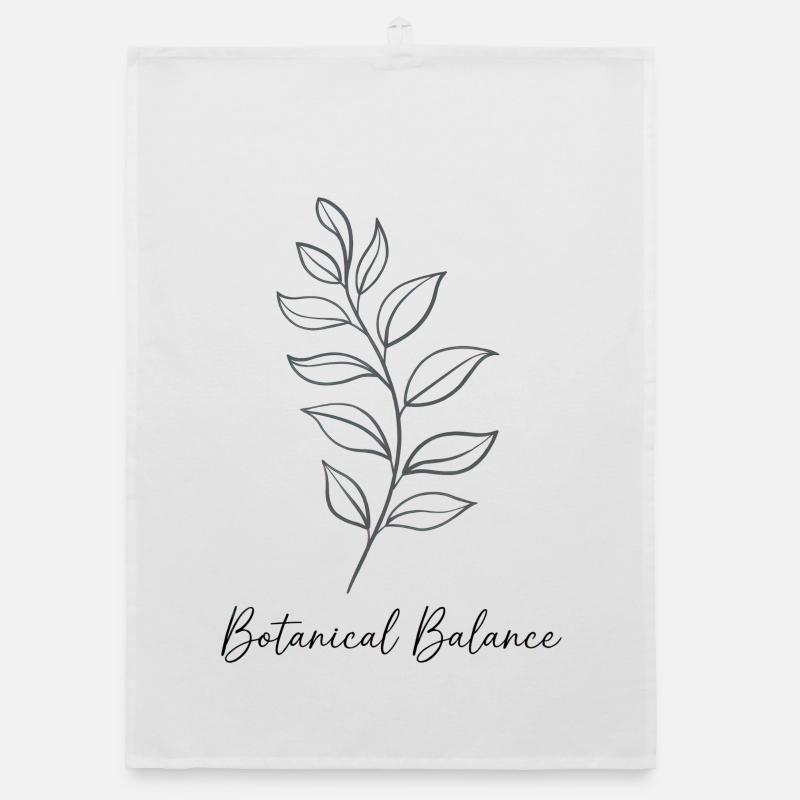 Équilibre botanique – Dessin au trait Torchon bio