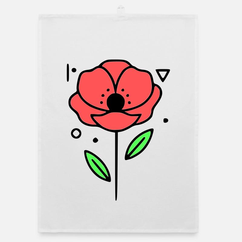 Coquelicots-coquelicots-minimaliste-Line-Art-3 Torchon bio