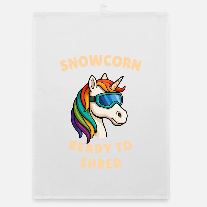Schnee Einhorn  Organic Geschirrtuch