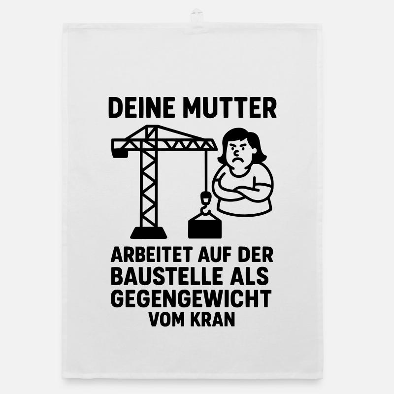 Your Mom Joke Construction Site Counterbalance Organic dish towel