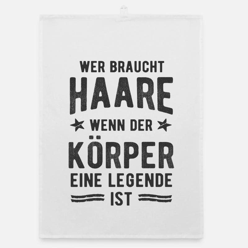 Geiler Typ mit Glatze Glatzkopf Bodybuilder Organic Geschirrtuch