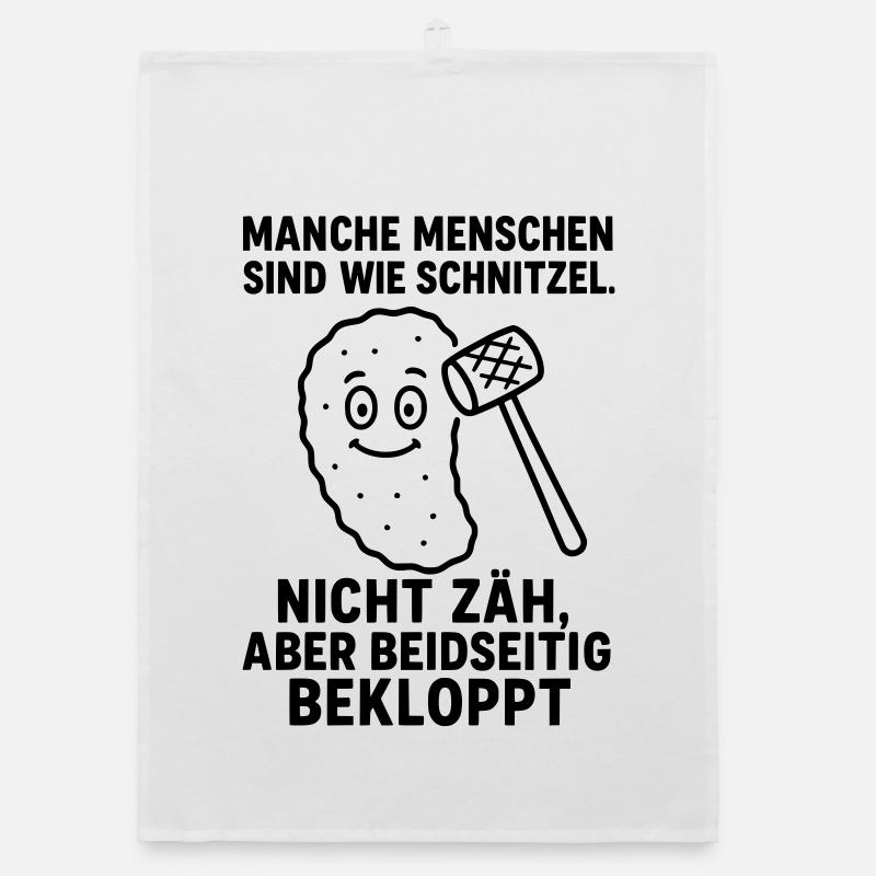 bekloppte menschen schnitzel Organic Geschirrtuch