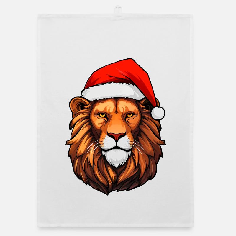 Löwe Weihnachtsmann Organic Geschirrtuch
