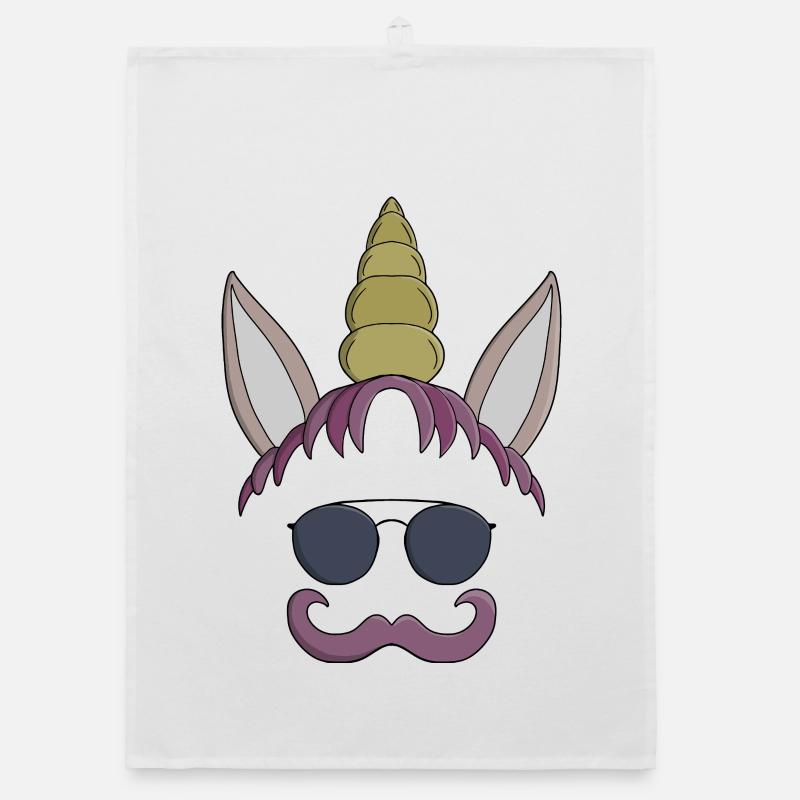 Moustache de licorne - Torchon bio - blanc